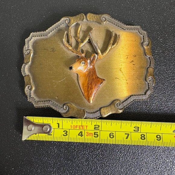 Vintage 1970's Raintree 3D Deer Belt Buckle - Picture 3 of 3